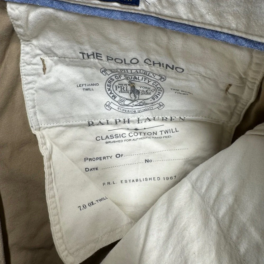 Polo Ralph Lauren Chino Pants 36x32 Khaki NWT Stretch Classic Fit (2104)